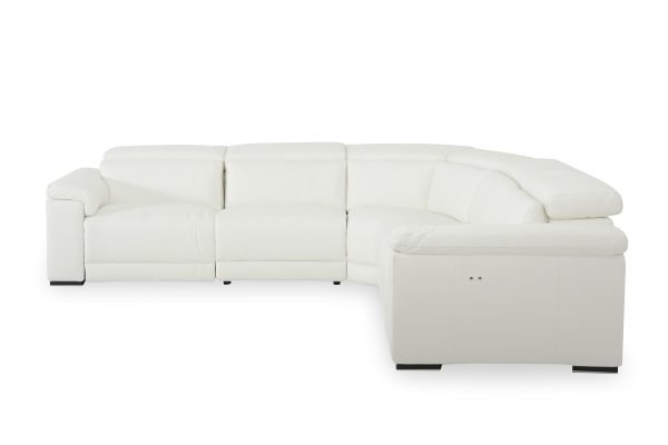 Estro Salotti Palinuro - White Leather Sectional Sofa with Recliners - Image 4