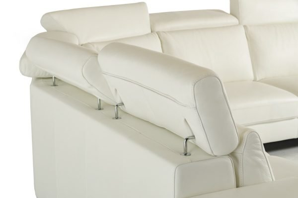 Estro Salotti Crosby - Italian Modern White Leather Sectional Sofa - Image 5