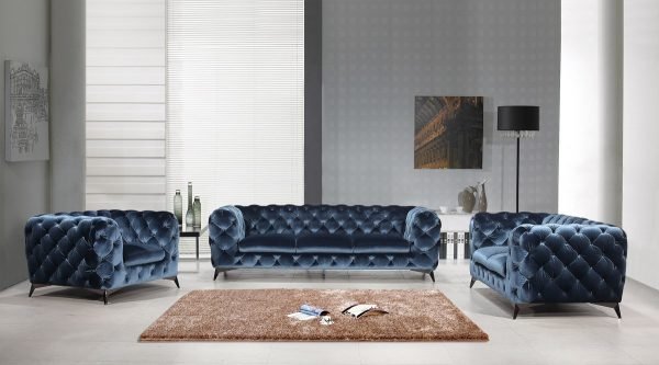 Delilah Modern Blue Sofa - Image 4