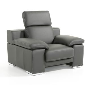 Estro Salotti Evergreen Modern Black Leather Chair