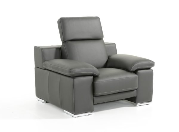 Estro Salotti Evergreen Modern Black Leather Chair