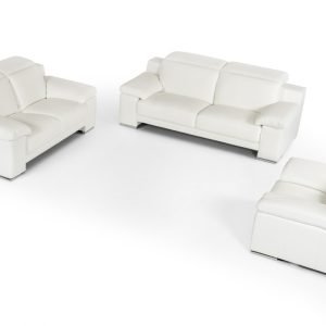 Estro Salotti Evergreen Modern White Leather Sofa