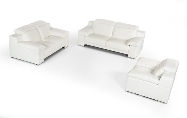 Estro Salotti Evergreen Modern White Leather Sofa