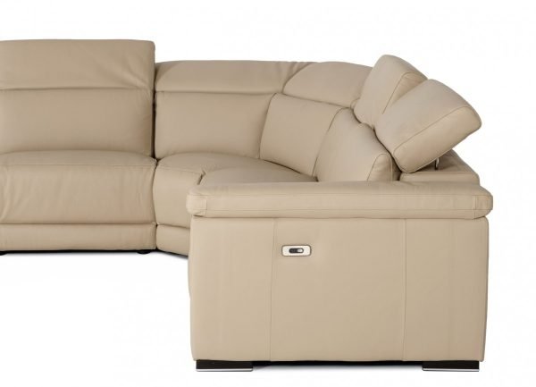 Estro Salotti Palinuro - Italian Modern Camel Leather Sectional Sofa with Recliners - Image 5