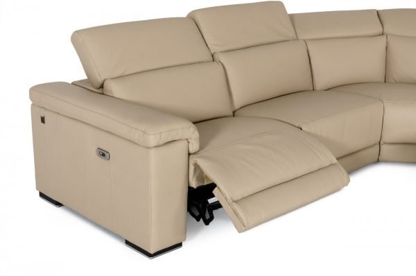 Estro Salotti Palinuro - Italian Modern Camel Leather Sectional Sofa with Recliners - Image 6