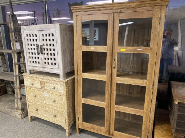 Wood/ Glass Door Pantry/Armoire