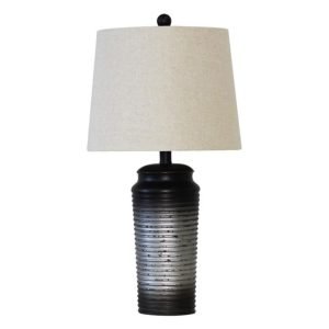 Black/Silver Resin Table Lamp