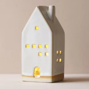 Rustic Ceramic House LED Decoration