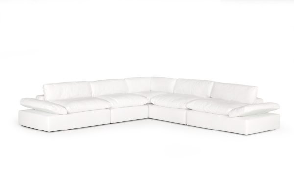 Divani Casa Kelly - Modern White Fabric Sectional Sofa - Image 3