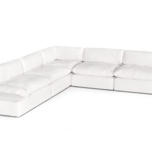 Divani Casa Kelly - Modern White Fabric Sectional Sofa
