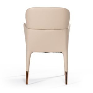 Modrest Ogden Modern Beige & Rosegold Dining Armchair