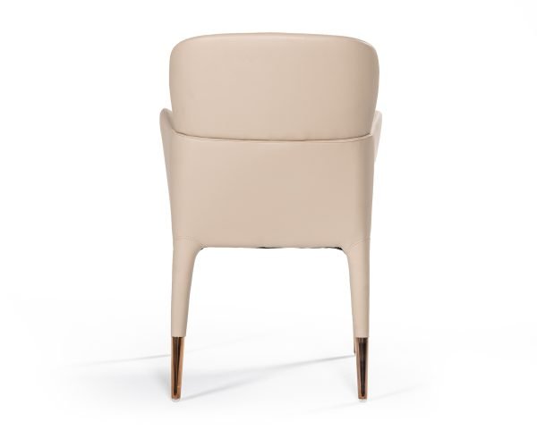 Modrest Ogden Modern Beige & Rosegold Dining Armchair