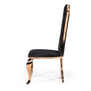 Modrest Bonnie Transitional Black Velvet & Rosegold Dining Chair (Set of 2)