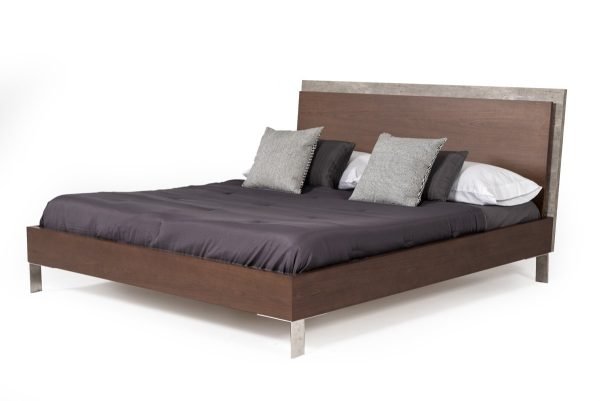 Nova Domus Conner Modern Dark Walnut & Faux Concrete Bedroom Set - Image 3