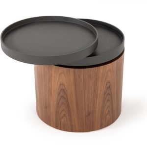 Modrest Bascom Modern Walnut End Table W/ Swivel Top