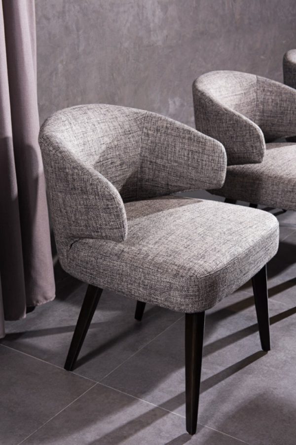 Modrest Carlton Modern Grey Fabric Dining Chair - Image 2