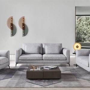 Divani Casa Beaman - Modern Grey Fabric Sofa Set