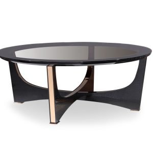 A&X Talin Modern Black Crocodile & Rosegold Coffee Table
