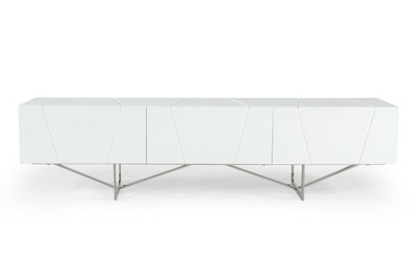 Modrest Chrysler Modern White TV Stand - Image 2