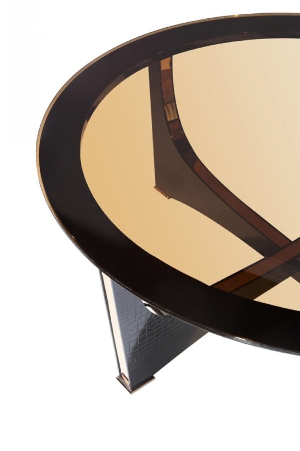 A&X Talin Modern Black Crocodile & Rosegold Coffee Table - Image 3