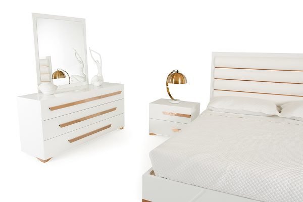 Nova Domus Juliet Italian Modern White & Rosegold Mirror - Image 3