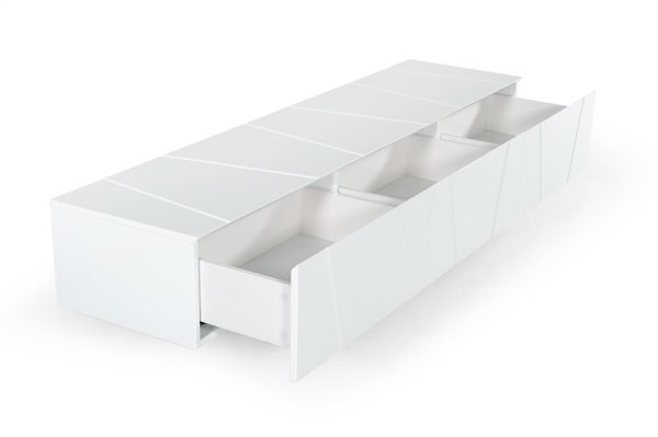 Modrest Chrysler Modern White TV Stand - Image 3