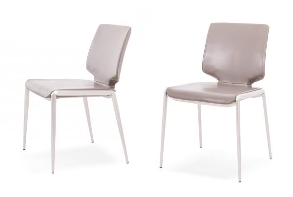 Modrest Eileen - Modern Dark Grey Eco-Leather Dining Chair (Set of 2) - Image 3