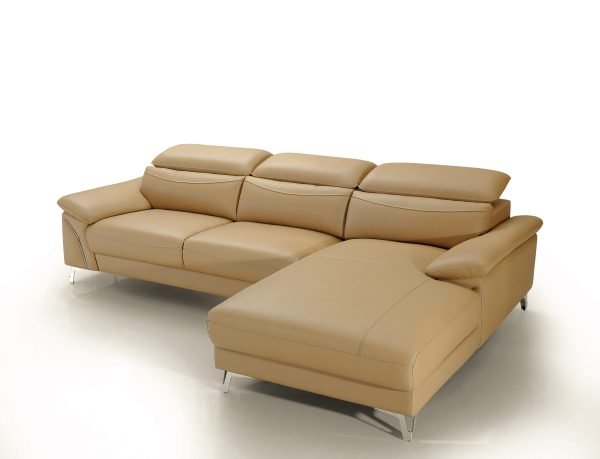 Divani Casa Sura - Modern Camel Leather Right Facing Sectional Sofa - Image 3