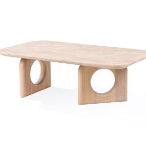 Nova Domus Osaka - Modern Faux Marble + Natural Ash Coffee Table