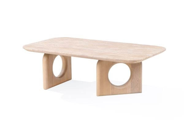Nova Domus Osaka - Modern Faux Marble + Natural Ash Coffee Table