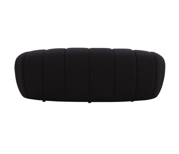 Divani Casa Yolonda - Modern Curved Black Fabric Loveseat - Image 3
