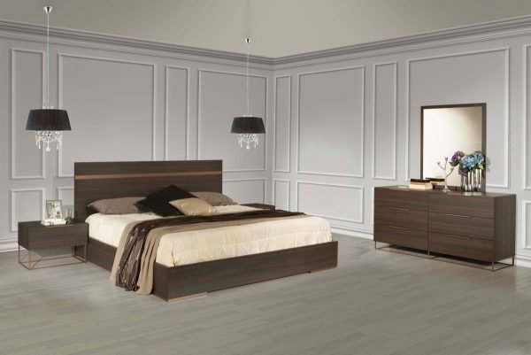 Nova Domus Benzon Italian Modern Dark Rovere Bedroom Set