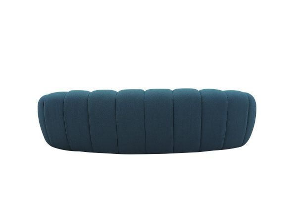 Divani Casa Yolonda - Modern Curved Dark Teal Fabric Sofa - Image 5