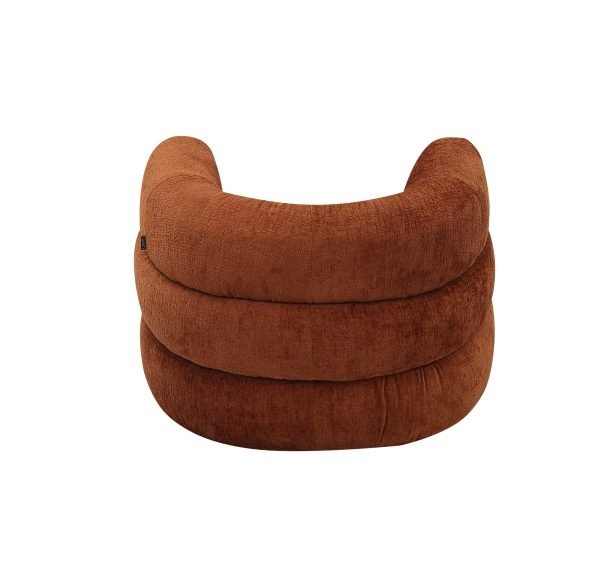Divani Casa Shay - Modern Burnt Orange Fabric Accent Chair + Ottoman - Image 5