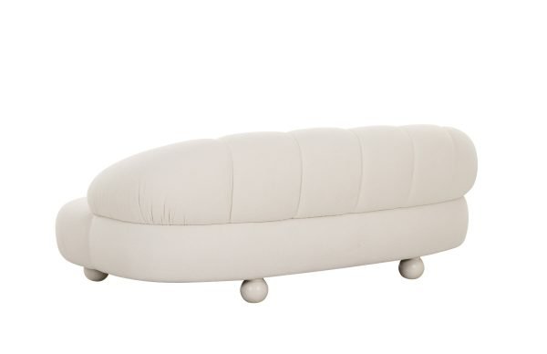 Divani Casa Duran - Contemporary White Fabric Loveseat Sofa - Image 3