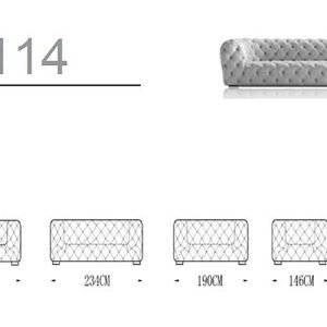 Divani Casa Dexter Transitional White Full Italian Leather Sofa