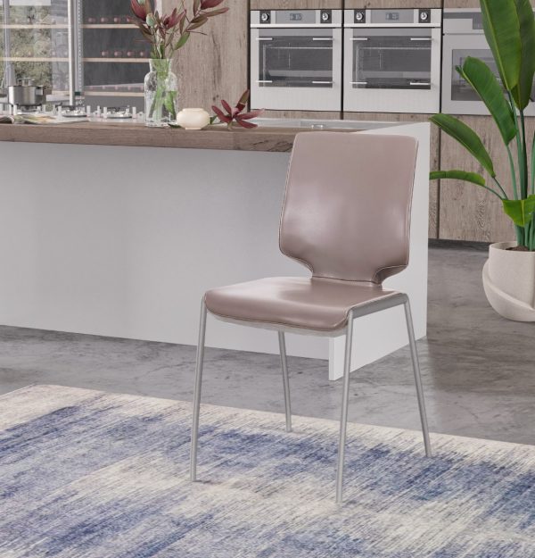 Modrest Eileen - Modern Dark Grey Eco-Leather Dining Chair (Set of 2) - Image 2
