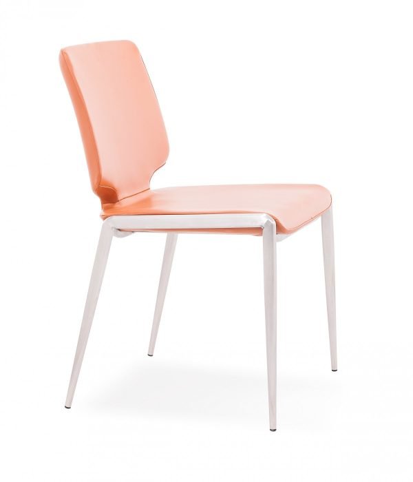 Modrest Eileen - Modern Cognac Eco-Leather Dining Chair (Set of 2) - Image 4