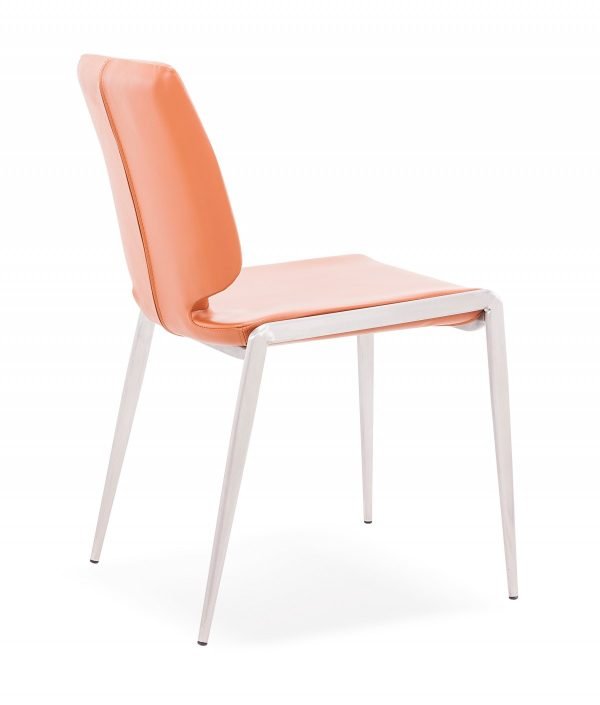 Modrest Eileen - Modern Cognac Eco-Leather Dining Chair (Set of 2) - Image 5