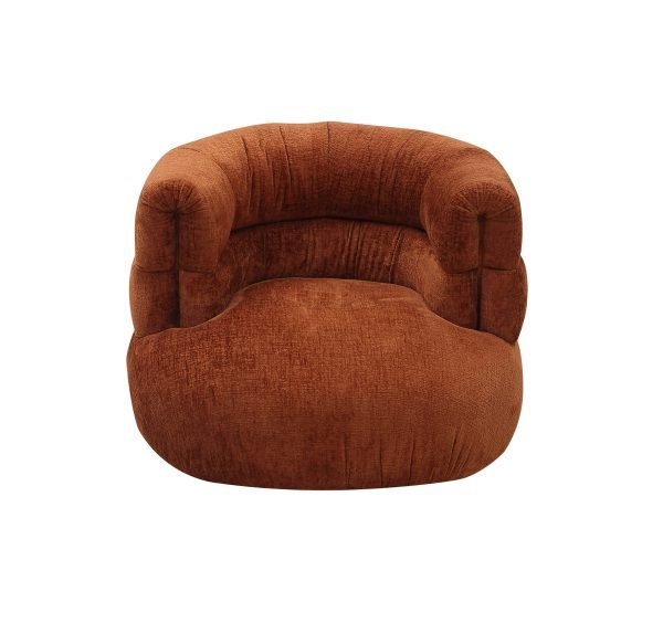 Divani Casa Shay - Modern Burnt Orange Fabric Accent Chair + Ottoman - Image 3