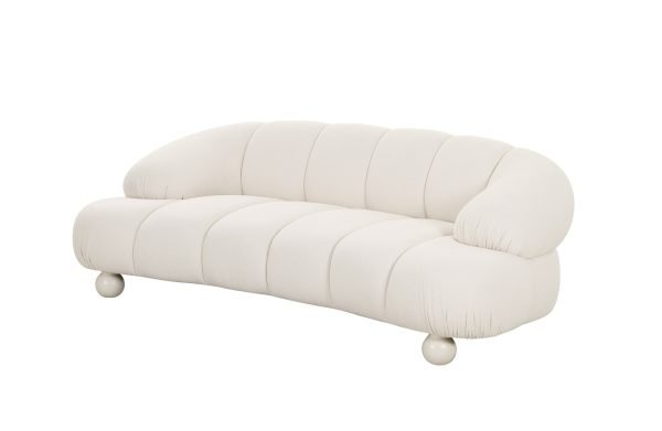 Divani Casa Duran - Contemporary White Fabric Loveseat Sofa - Image 2