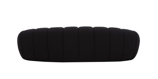Divani Casa Yolonda - Modern Curved Black Fabric Sofa - Image 4