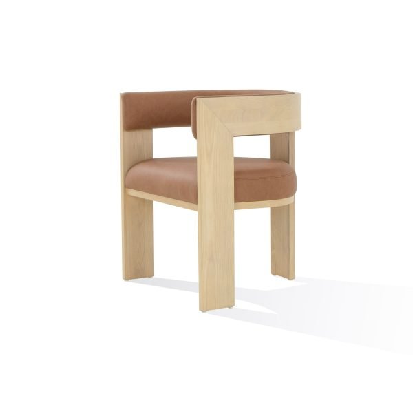Nova Domus Osaka - Modern Natural Ash + Rust Fabric Dining Chair - Image 2