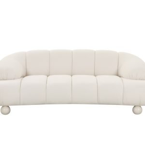Divani Casa Duran - Contemporary White Fabric Loveseat Sofa