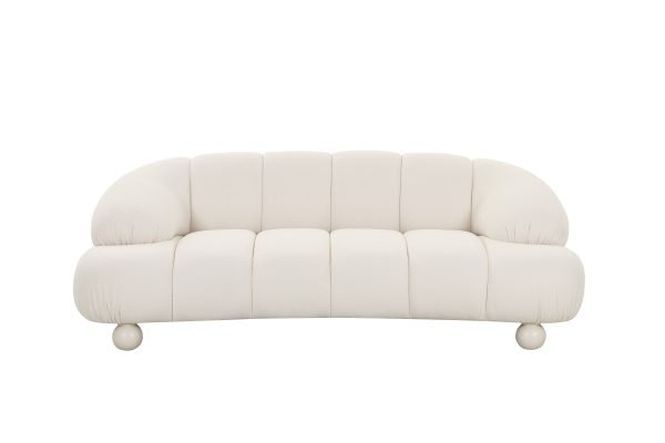 Divani Casa Duran - Contemporary White Fabric Loveseat Sofa