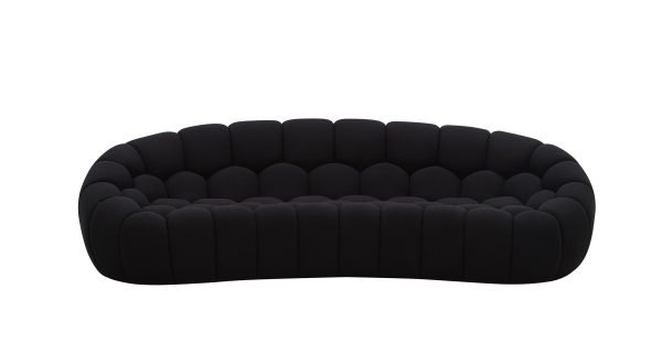 Divani Casa Yolonda - Modern Curved Black Fabric Sofa Set - Image 5