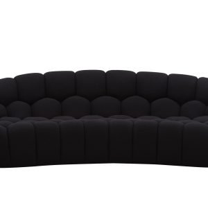 Divani Casa Yolonda - Modern Curved Black Fabric Sofa