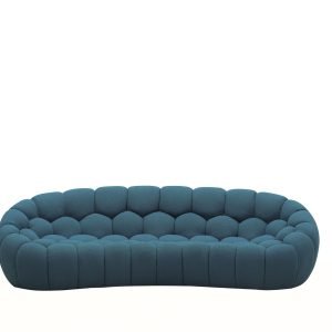 Divani Casa Yolonda - Modern Curved Dark Teal Fabric Sofa