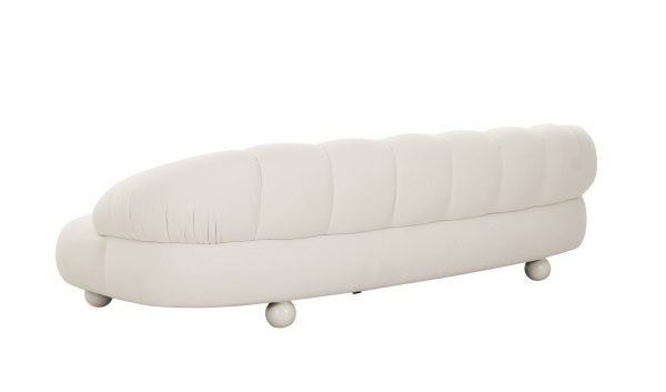 Divani Casa Duran - Contemporary White Fabric 4-Seater Sofa - Image 3