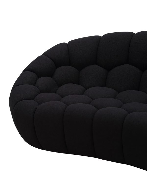 Divani Casa Yolonda - Modern Curved Black Fabric Sofa - Image 5